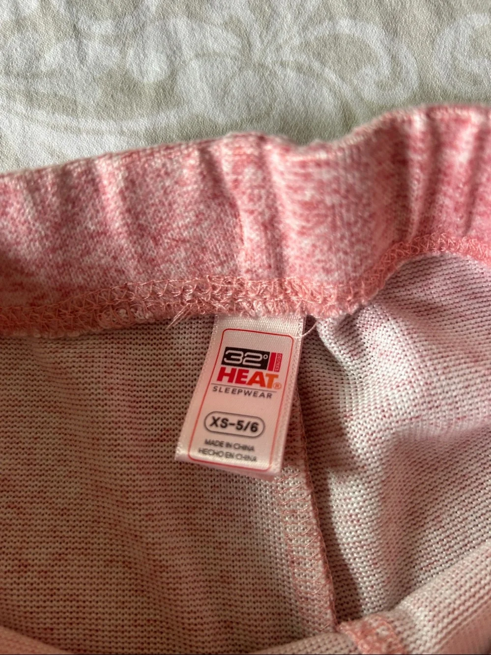 32 Degrees Girls' Heathered Pink Short Pajama Set